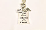 Military Supporter Keychain, Home of the Free Because of the Brave, Keyring Flag Gift, I Love My Soldier, Soldier Wife Gift, Military Wife