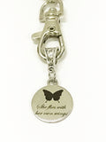 She Flies With Her Own Wings Butterfly Keychain, Encouragement Gift for Her, New Car Gift For Daughter, Going To College Gift, Motivational