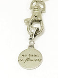 No Rain No Flowers Keychain, Encouragement Gift for Her, Sympathy Gift, Motivational Gift, Inspirational Gift Keyring, Good Comes From Bad