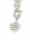 Though She Be But Little She Be Fierce Keychain, Encouragement Gift for Her, New Car Gift For Daughter, Going To College Gift, Motivational