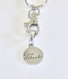Give Thanks Keychain, Thankful Gift For Her, Thanksgiving Gift, Thankful Gifts, Thankful Keychain, New Car Gift, New House Gift