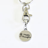Happy Thoughts Keychain, Stocking Stuffer Gift For Her, Symptahy Gifts, New Car Gifts, Happy Keychain, Daughter Gift, New House Gift