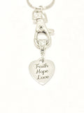Love Gifts, Faith Hope Love Gifts, Faith Hope Love Keychain, Christian Love Gift, Christian Valentine Gift, 1 Cor 13 Gift, 1 Cor 13 Keychain
