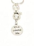 Adoption Gift, It's A Colorful Life Keychain, Colorful Gift, Girlfriend Valentine, Wife Valentine Gift, Adoption Items, Adoption Keychain