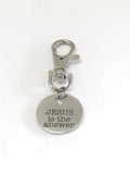 Christian Gifts, Jesus Is The Answer Christian Purse Charm, Christian Charm, Baptism Gift, Sunday School Gifts, Confirmation Gifts