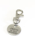 Christian Gifts, Jesus Is The Answer Christian Purse Charm, Christian Charm, Baptism Gift, Sunday School Gifts, Confirmation Gifts