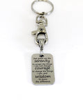 Serenity Prayer Keychain, Serenity Prayer Gift, Serenity Prayer Charm, Recovery Keychain, Recovery Gift, Serenity Courage Wisdom Charm