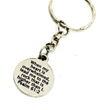 Christian Keychain, When My Heart Is Overwhelmed Keychain, Christian Gift, Keychain Gift, Scripture Keychain, Lead Me To The Rock, Psalm 61