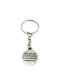 Christian Keychain, Christian Gift, God’s Strength Is Made Perfect In My Strength Keychain, Keychain Gift, Sympathy Gift, Christian Verse,