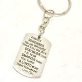 Gift From Dad, Always Remember, Braver Stronger Smarter Loved, Love Dad, Keychain Gift, Son Gift, Daughter Gift, New Car Gift,
