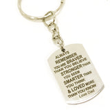 Gift From Dad, Always Remember, Braver Stronger Smarter Loved, Love Dad, Keychain Gift, Son Gift, Daughter Gift, New Car Gift,