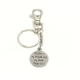 Christian Keychain, The Lord Is My Strength And My Shield Keychain, Christian Gift, Christian Charm, Keychain Clip, Psalm 28 7 Charm
