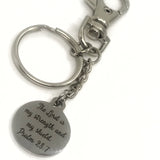 Christian Keychain, The Lord Is My Strength And My Shield Keychain, Christian Gift, Christian Charm, Keychain Clip, Psalm 28 7 Charm