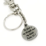 Christian Keychain, The Lord Is My Strength And My Shield Keychain, Christian Gift, Christian Charm, Keychain Clip, Psalm 28 7 Charm
