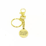 Christian Gift, She Is Clothed In Strength And Dignity Keychain, Christian Keychain, Religious Gifts, Prov 31 25 Keychain, Gold Keychain