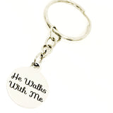 Christian Gift, Christian Keychain, He Walks With Me Keychain, He Walks With Me Charm, Christian Charm, Religious Gift, Religious Keychain