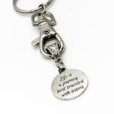 Keychain Gift, Life Is A Journey Best Traveled With Sisters Keychain, Sister Gift, Sorority Sister Keychain, Gift For Her, Stepsister Gift