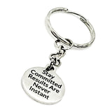 Motivating Keychain, Stay Committed, Results Are Never Instant Keychain, Motivating Quote, Encouraging Keychain, Weight Loss Gift