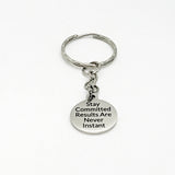 Motivating Keychain, Stay Committed, Results Are Never Instant Keychain, Motivating Quote, Encouraging Keychain, Weight Loss Gift