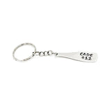 Softball Bat Keychain, Personalized Gift, Hand Stamped Keychain, Softball Player Gift, Softball Mom Gift, Student Athlete Gift