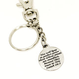 Faith Keychain, Perfect Peace Keychain,  Isaiah 26 3 Keychain, Faith Gift, Christian Gift, Christian Keychain, Clip On Keychain