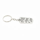 Stepdad Gift, Thank You For Being The Dad You Didn’t Have To Be, Stepdad Keychain, Gift For Stepdad, Dogtag Keychain