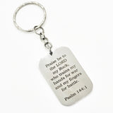 Praise Be To The Lord Keychain, Psalm 144 1 Keychain, Soldier Gift, Sports Team Gifts, Christian Keychain, Christian Gift, Scripture Gift
