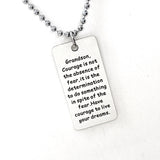 Grandson Gift, Live Your Dreams Necklace, Grandson Necklace, Grandson Courage Gift, Gift To Grandson