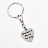 Keychain Gift, Your Heart Knows The Way Keychain, Daughter Gift, Motivating Gift, Encouraging Gift, Charm Keychain