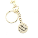 As Iron Sharpens Iron Keychain, Christian Keychain, Proverbs 27 17 Keychain, Accountability Partner Gift, Sunday School Gift