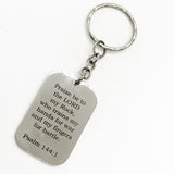 Praise Be To The Lord Keychain, Psalm 144 1 Keychain, Soldier Gift, Sports Team Gifts, Christian Keychain, Christian Gift, Scripture Gift