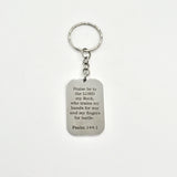 Praise Be To The Lord Keychain, Psalm 144 1 Keychain, Soldier Gift, Sports Team Gifts, Christian Keychain, Christian Gift, Scripture Gift