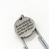 Planner Bookmark, Everything You Want Is On The Other Side Of Fear Bookmark, Encouragement Gift, Planner Paper Clip Bookmark, Motivating