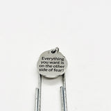 Planner Bookmark, Everything You Want Is On The Other Side Of Fear Bookmark, Encouragement Gift, Planner Paper Clip Bookmark, Motivating