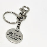 Faith Gift, My Savior He Can Move The Mountains Keychain, Matthew 17 20 Keychain Gift, Christian Gift, Scripture Charm Keychain