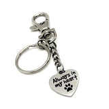 Pet Memorial, Always In My Heart Keychain, Memorial Keychain, Pet Keychain, Dog Mama Gift, Pet Loss Gift, Pet Memorial Gift, Fur Baby Loss