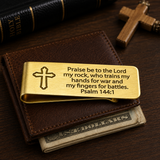 Psalm 144 1 Gold-Plated Money Clip Faith Gift