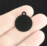 Lucky Charm Black Engraved Keychain