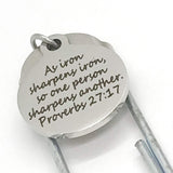 Iron Sharpens Iron Bookmark, Proverbs 27:17, Christian Gift