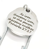 Iron Sharpens Iron Bookmark, Proverbs 27:17, Christian Gift