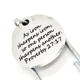 Iron Sharpens Iron Bookmark, Proverbs 27:17, Christian Gift