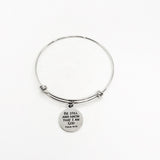Be Still And Know That I Am God Stainless Steel Bangle Bracelet With Engraved Bible Verse Charm Christian Gift