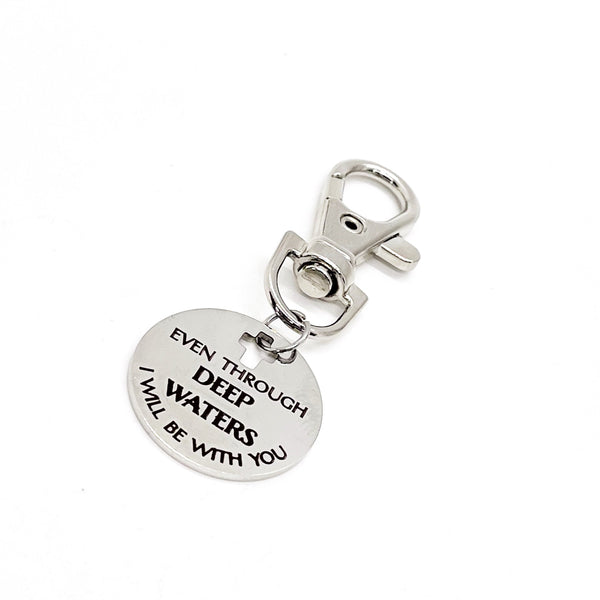 Even Through Deep Waters I Will Be With You Engraved Clip On Charm Isaiah 43 2