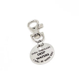 Even Through Deep Waters I Will Be With You Engraved Clip On Charm Isaiah 43 2