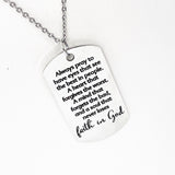 Always Pray Faith Necklace Stainless Steel Christian Jewelry Inspirational Religious Scripture Necklace Encouragement Gift