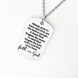 Always Pray Faith Necklace Stainless Steel Christian Jewelry Inspirational Religious Scripture Necklace Encouragement Gift