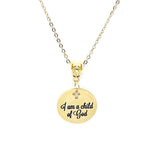 I Am A Child Of God Necklace Gold Plated Christian Jewelry Faith Necklace Inspirational Gift Religious Charm For Women