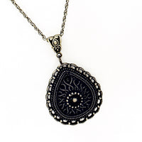 Antique Bronze Mustard Seed Necklace, Matthew 17 20, Mustard Seed Jewelry, Mustard Seed Pendant, Ornate Teardrop, Small Faith