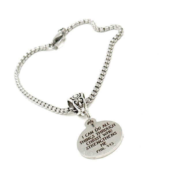 Inspirational Bible Verse Bracelet I Can Do All Things Through Christ Philippians 4 13
