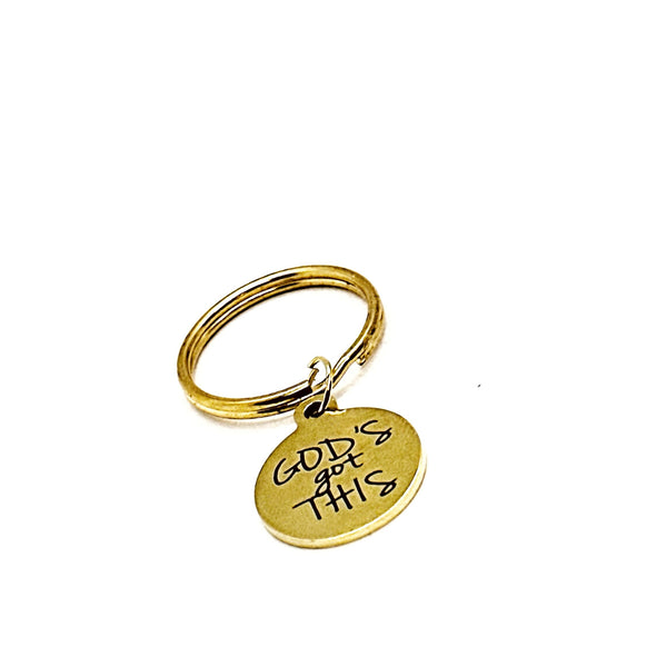 God’s Got This Goldtone Charm Keychain, God Is In Control, Faith Gift, Recovery Gift, Recovering, Motivation, Encouragement, Christian Gifts
